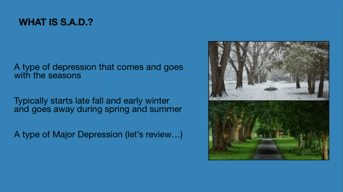 Lunch'n Learn - What You Need to Know About Seasonal Affective Disorder