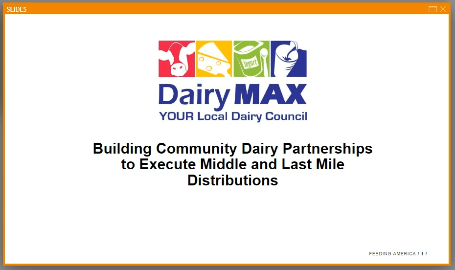Building Community Dairy Partnerships to Execute Middle and Last Mile Distributions