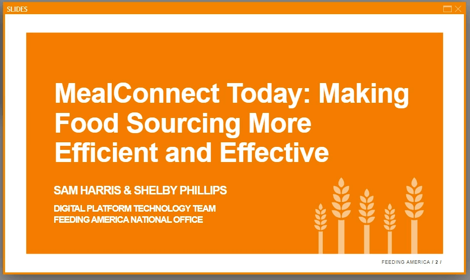 DEMO: MealConnect Today: Making Food Sourcing More Efficient and Effective 