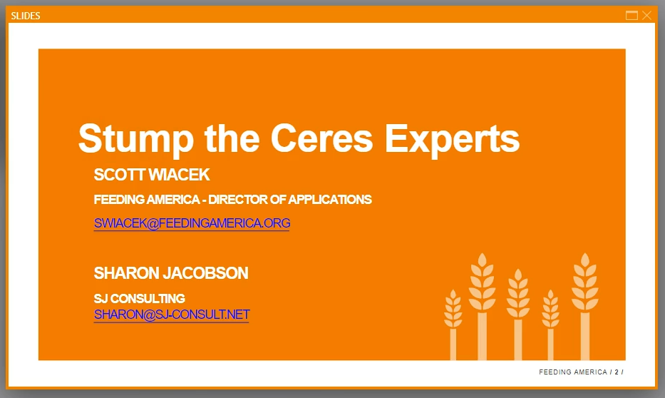 DEMO: Stump the Ceres Expert 