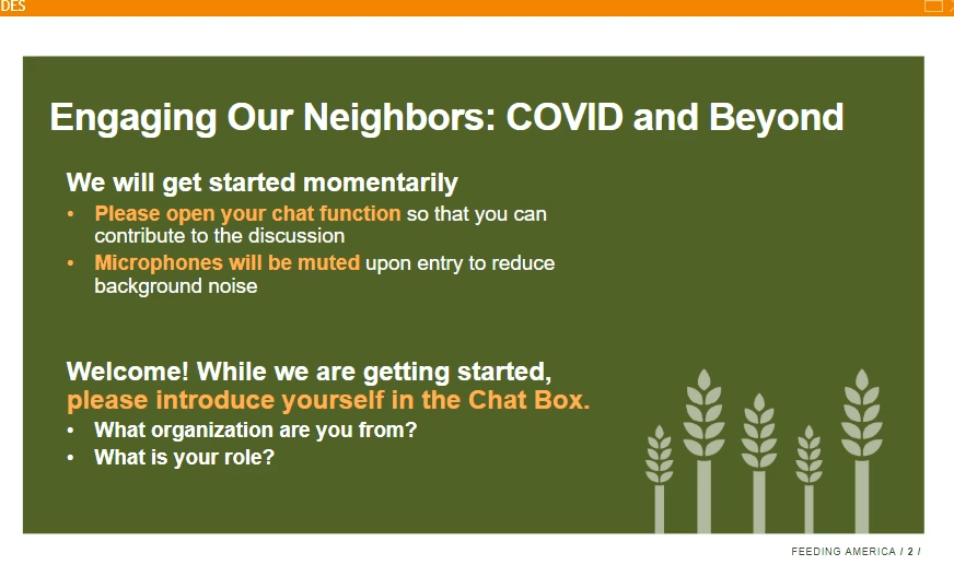 Engaging Our Neighbors: COVID and Beyond