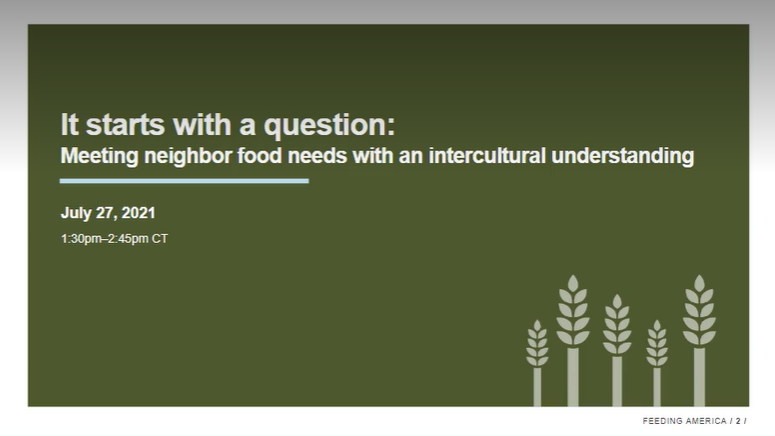 It Starts with a Question: Meeting Neighbor Food Needs with an Intercultural Understanding