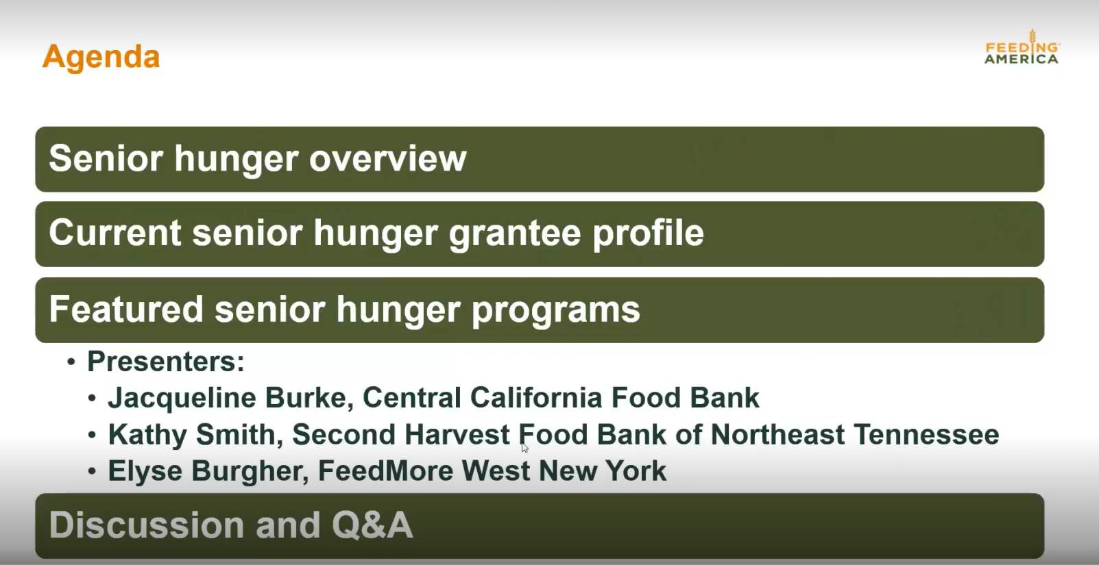 Senior Hunger Programs 2021-Session 2: Food Bank Spotlights
