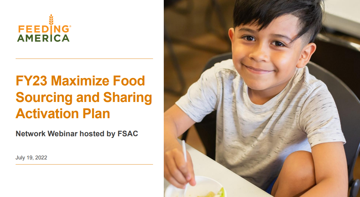 FY23 Maximizing Food Sourcing and Sharing Activation Plan