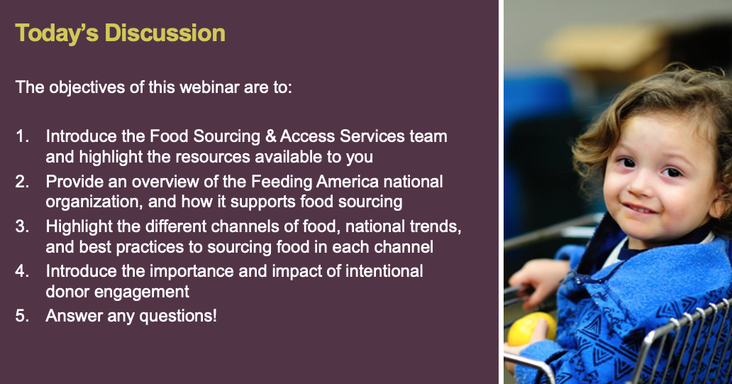 Food Sourcing: Introduction to Feeding America and Food Sourcing