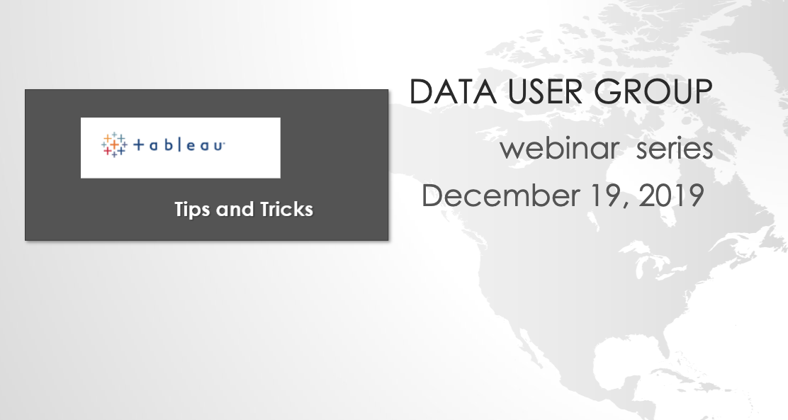 Data User Group: Tableau Tips