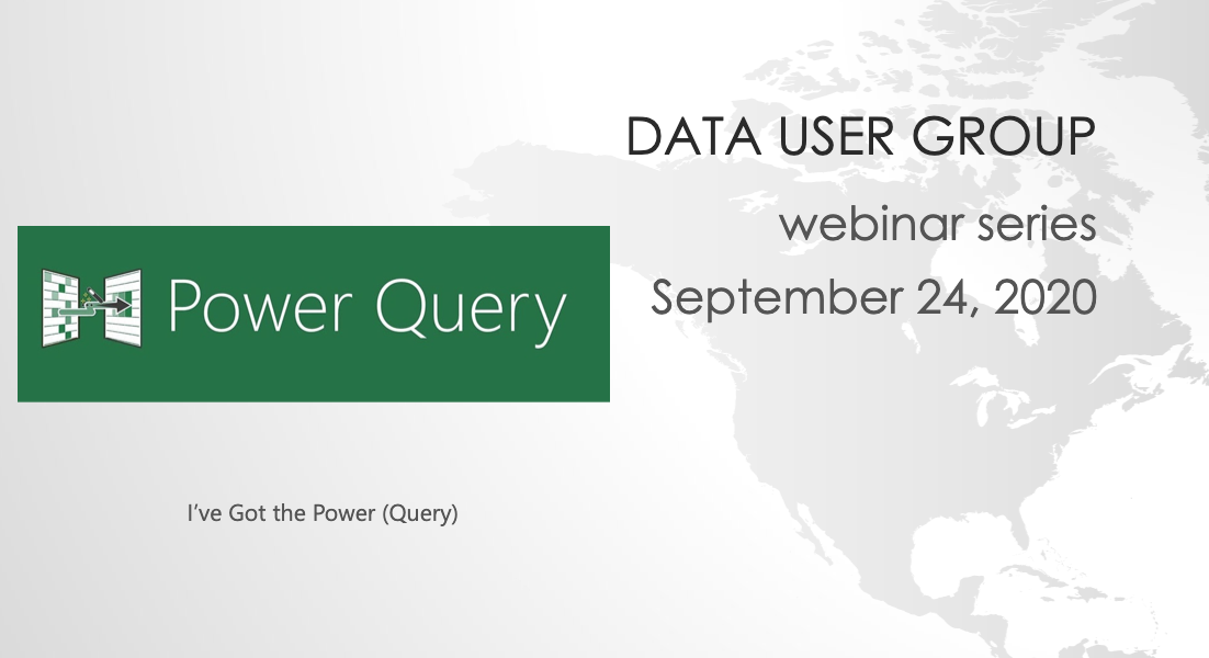 Data User Group: Power Query