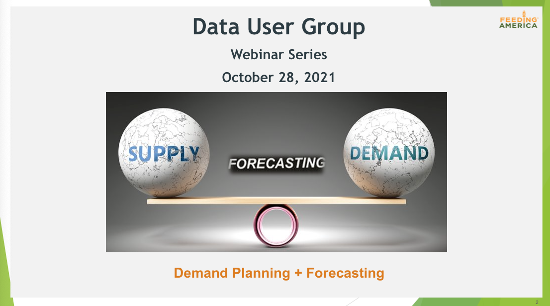 Data User Group: Demand Planning and Forecasting