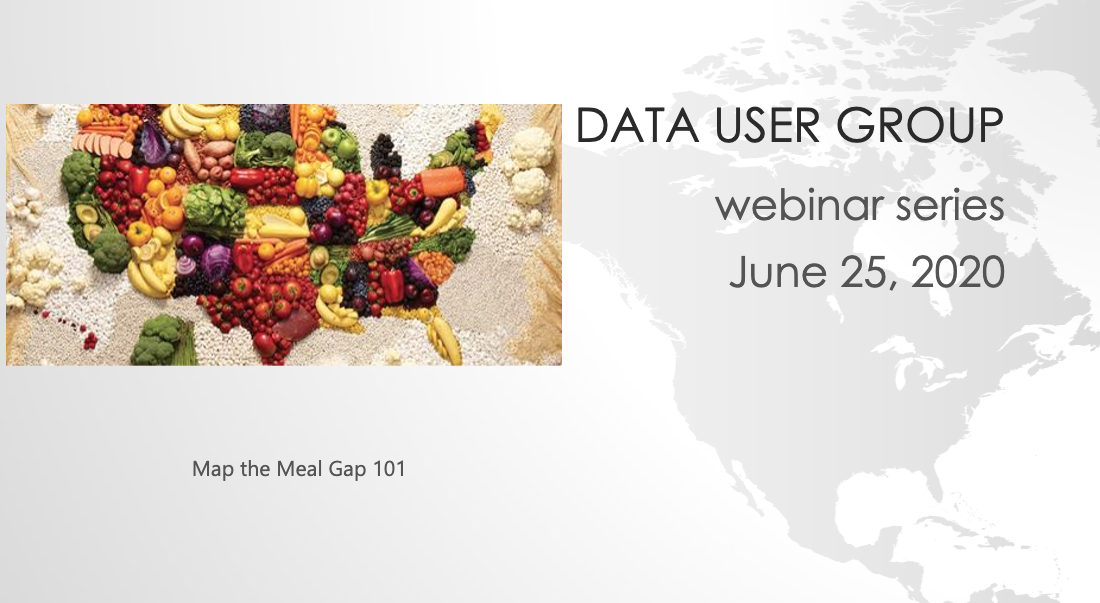 Data User Group: Map the Meal Gap 101