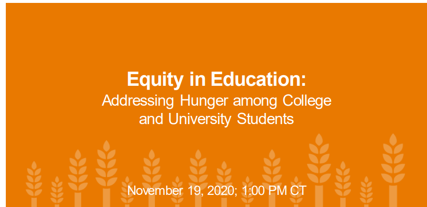 Promoting Equity in Education Addressing Hunger among College and University Students