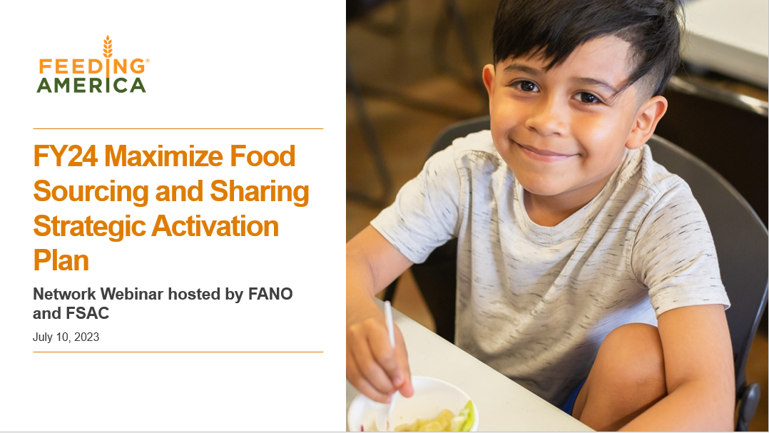 FY24 Maximize Food Sourcing and Sharing Strategic Activation Plan
