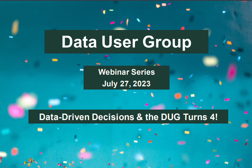 Data-Driven Decisions and the DUG Turns 4!